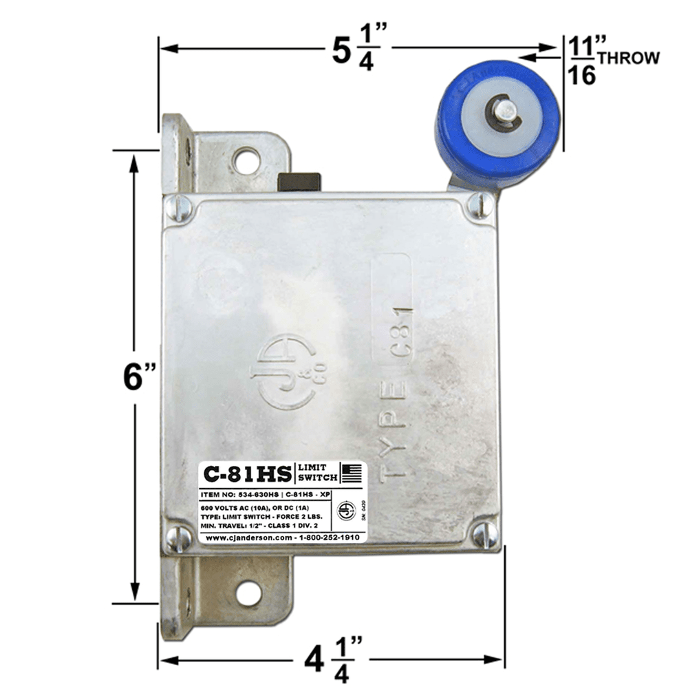 C-81 Limit Switch - 1 Normally Closed Contact — C.J. Anderson